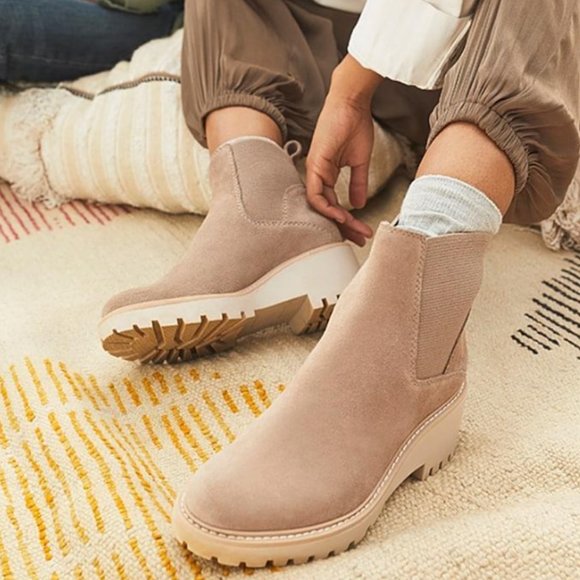 Dolce Vita | Shoes | Dolce Vita Haddie Taupe Ankle Wedge Chelsea Boots Sz |  Poshmark